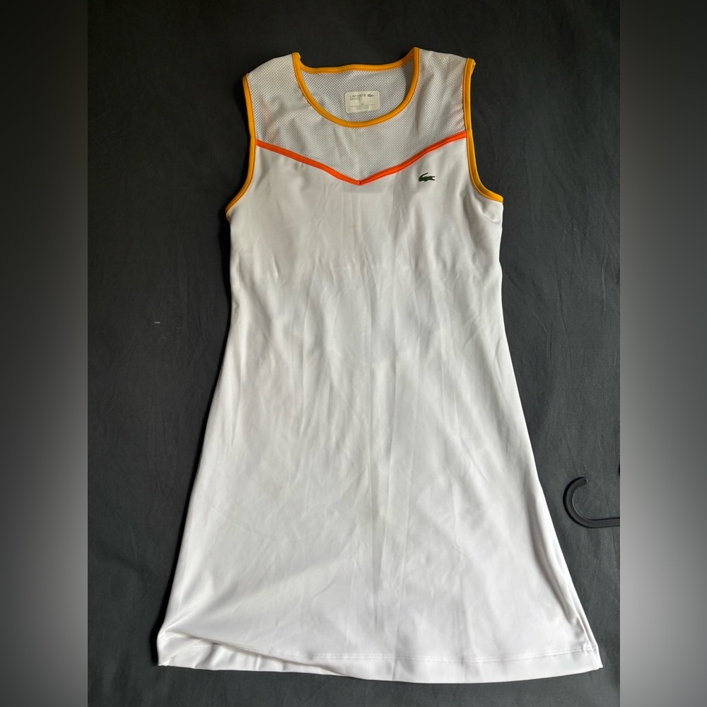 Lacoste Sport White Dress with Orange and Yellow Accents
